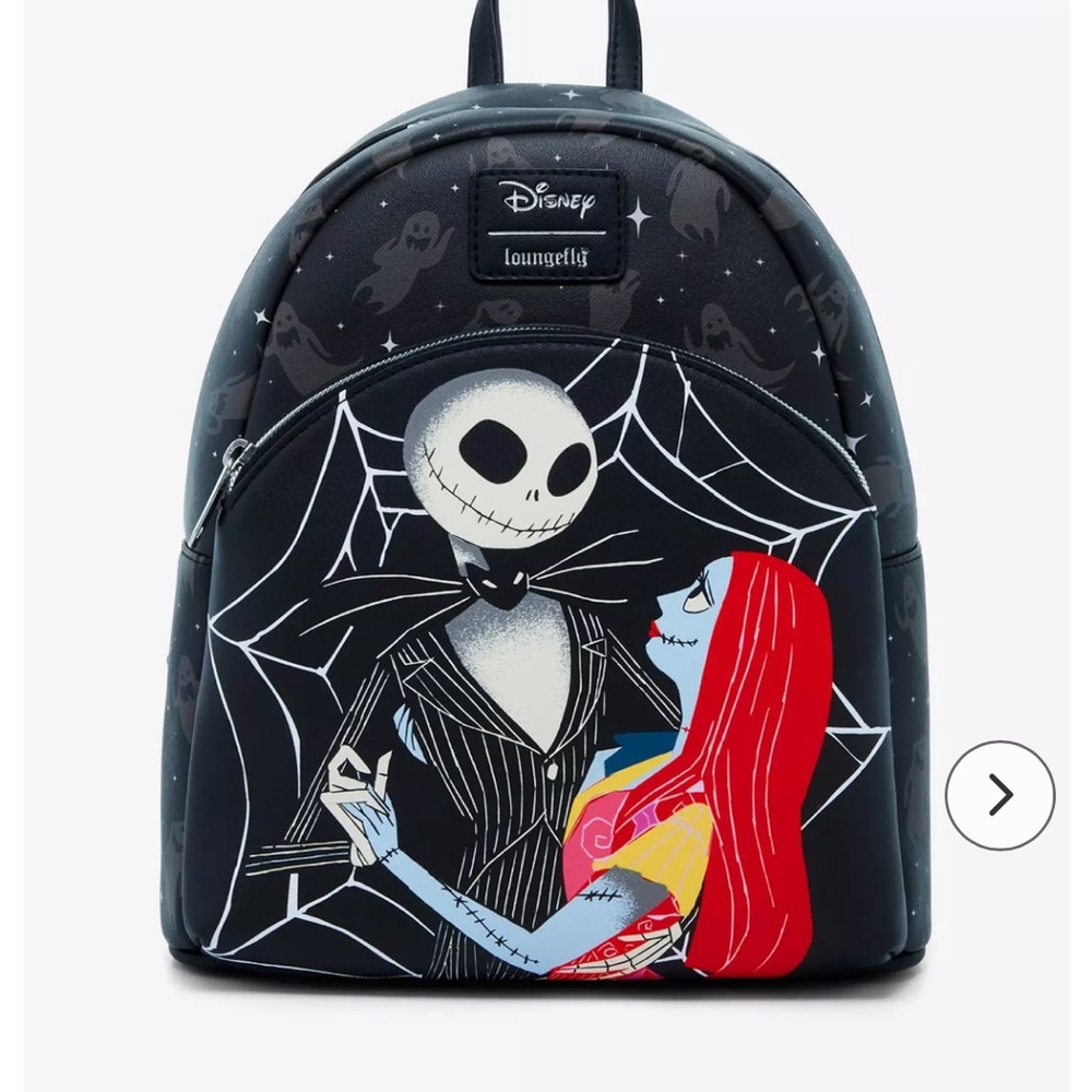 Loungefly NWTThe Nightmare Before Christmas Jack & Sally Spiderweb Mini Backpack